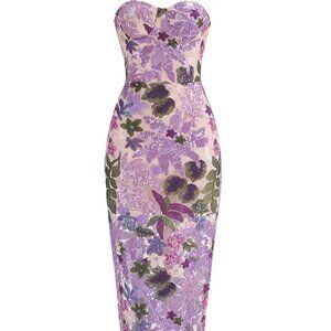 Purple embroidered Sequins Maxi dress